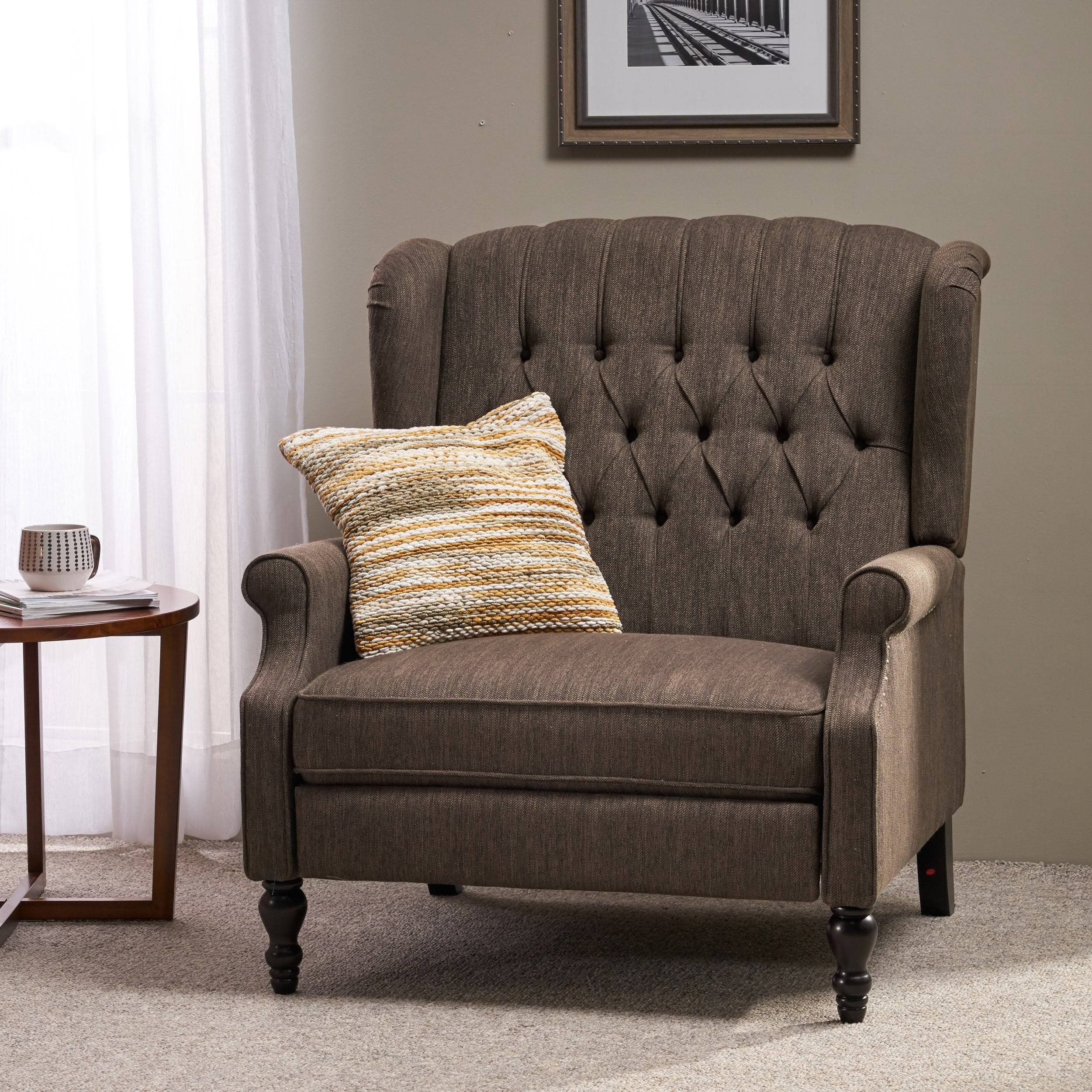 Apaloosa Oversized Wingback Push Back Recliner Charcoal - Christopher Knight Home