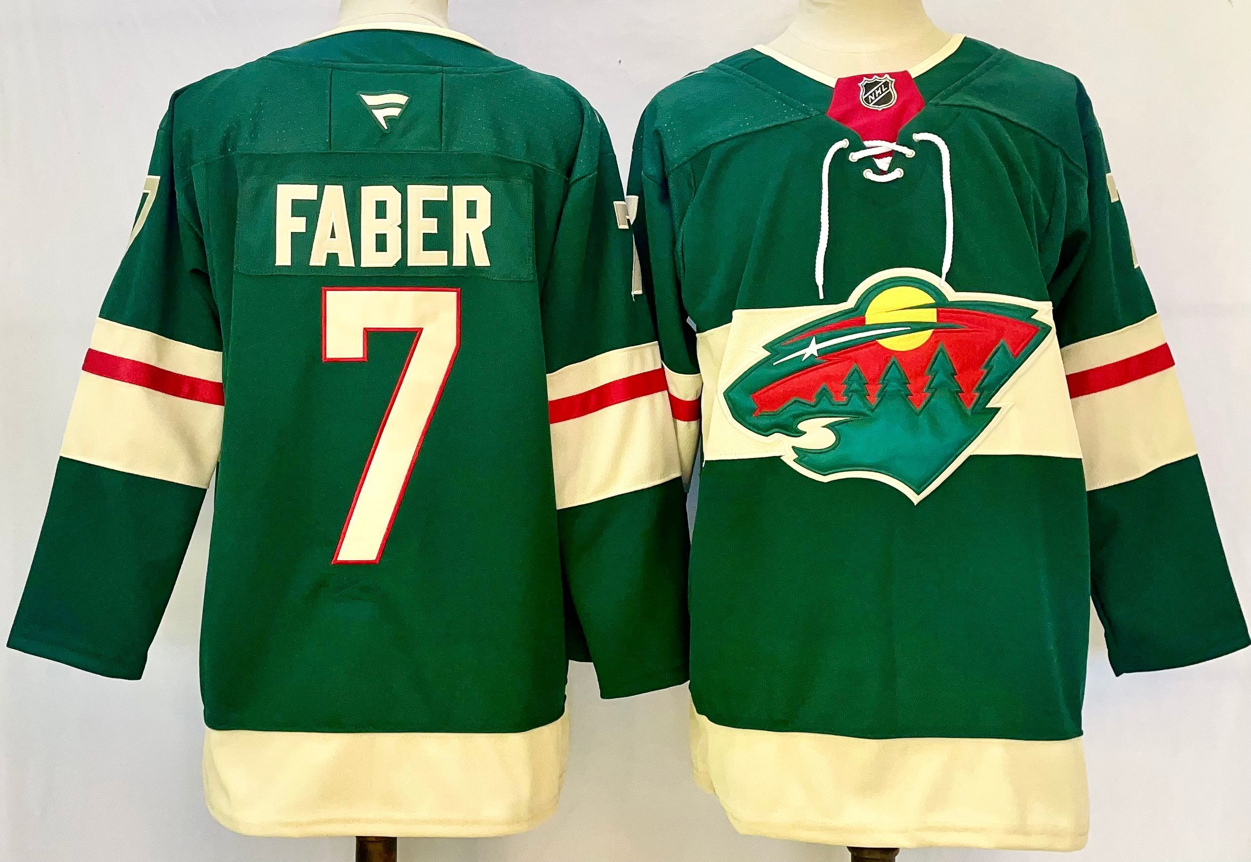 Men's Minnesota Wild Brock Faber #7 Fanatics Green Jersey