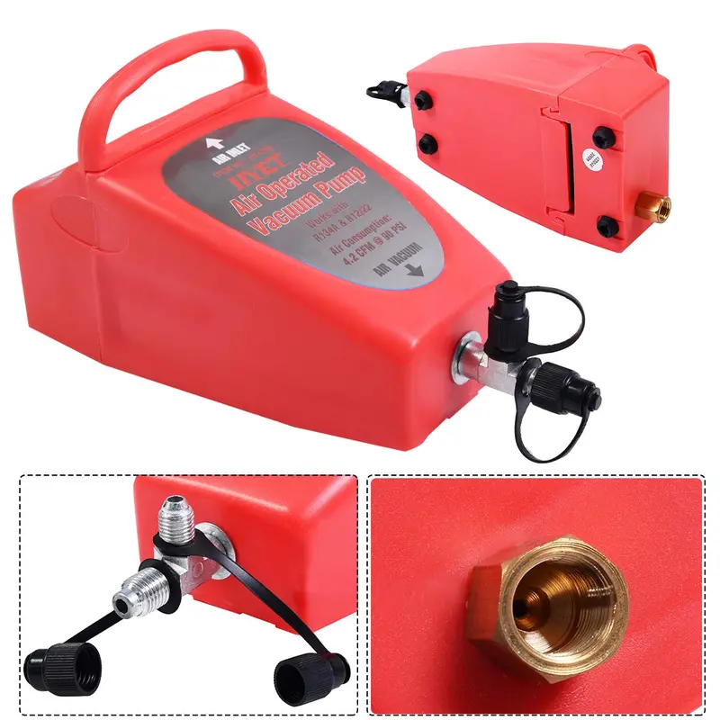 Pneumatic Air-Operated Vacuum Pump for A/C Systems – 4.2 CFM Automotive AC Service Tool