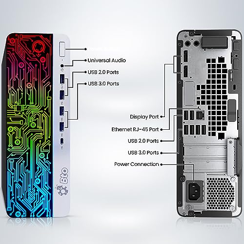 BTO RGB Gaming Desktop PC Bundle - Intel Core i5 6th Gen, 16GB DDR4 Ram, 1TB SSD, NVIDIA GeForce GTX 1050 Ti 4GB, New 24-inch Monitor - Prebuilt Gaming Computer, RGB Set - Windows 11 Pro (Renewed)