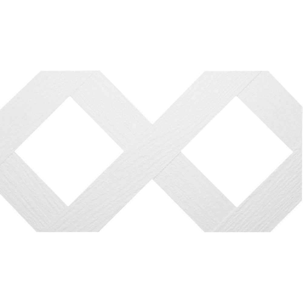 Veranda 2 ft. x 8 ft. White Garden Diamond Vinyl Lattice 73004010
