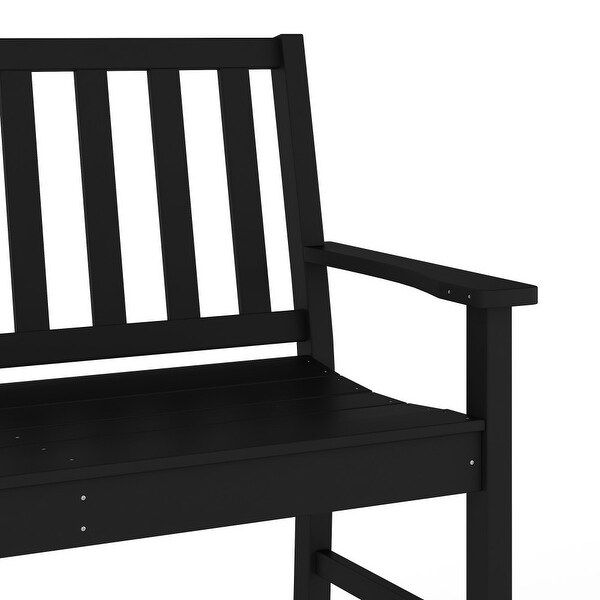 All Weather Heavy Duty Commercial Recycled HDPE Bench with Curved Seat