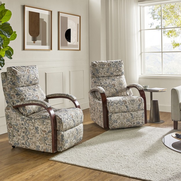 Set Of 2 Noemi Upholstered Lift Assist Power Recliner Chair With Wood Arms Artful Living Design