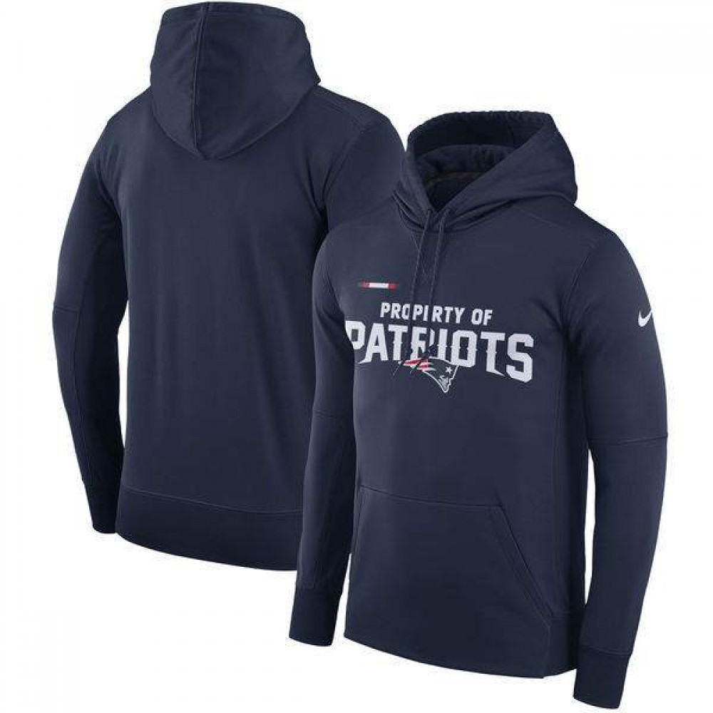 Men's New England Patriots Navy Club Therma NFL Pullover Hoodie