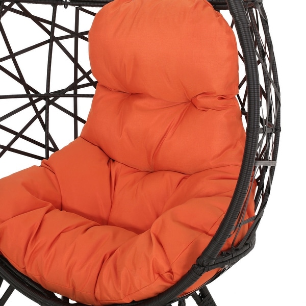 Palazzo Wicker Cushioned Teardrop Chair by Christopher Knight Home