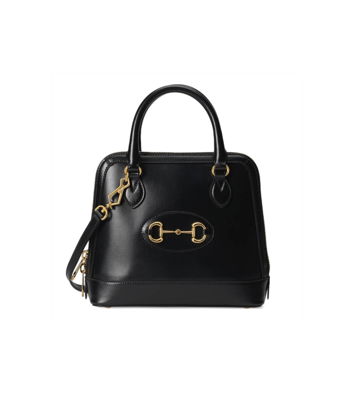 Gucci Horsebit 1955 Small Top Handle Bag in Black Leather