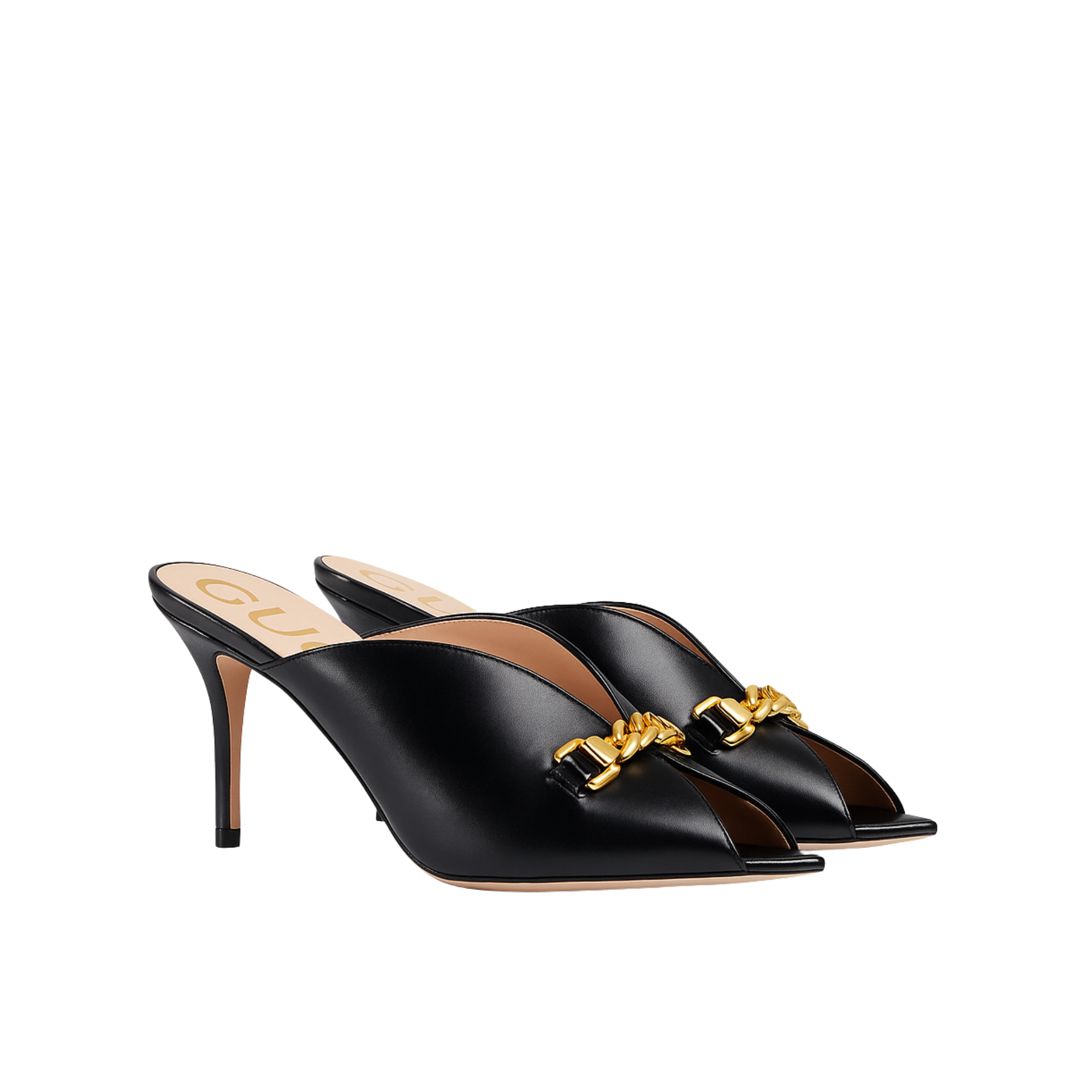 Gucci Sylvie Chain Mule Sandals Black