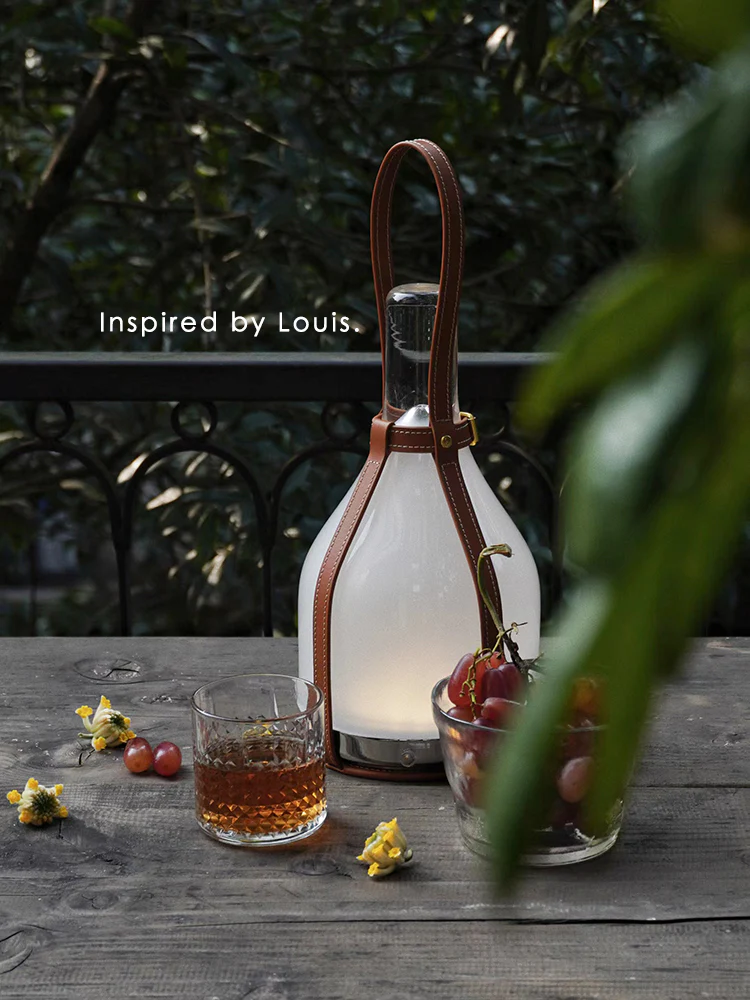 LA019 - Wireless Touchable Cowhide Grapefruit Lamp Dimmable Bedside Lamp Night Light Portable Outdoor Camping Lamp Charging Table Lamp