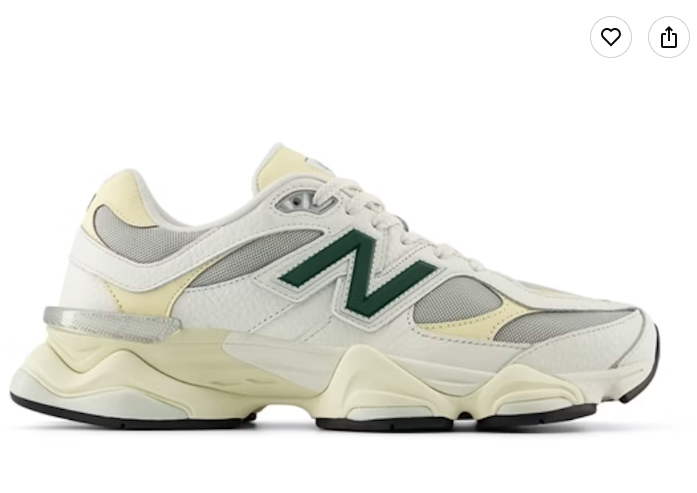 New Balance 9060 White Green U9060ESE-D Casual Running Sneakers