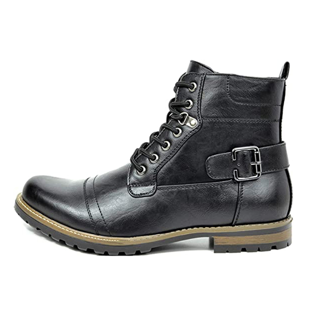 Men's Side Zipper Motorcycle Combat Boots