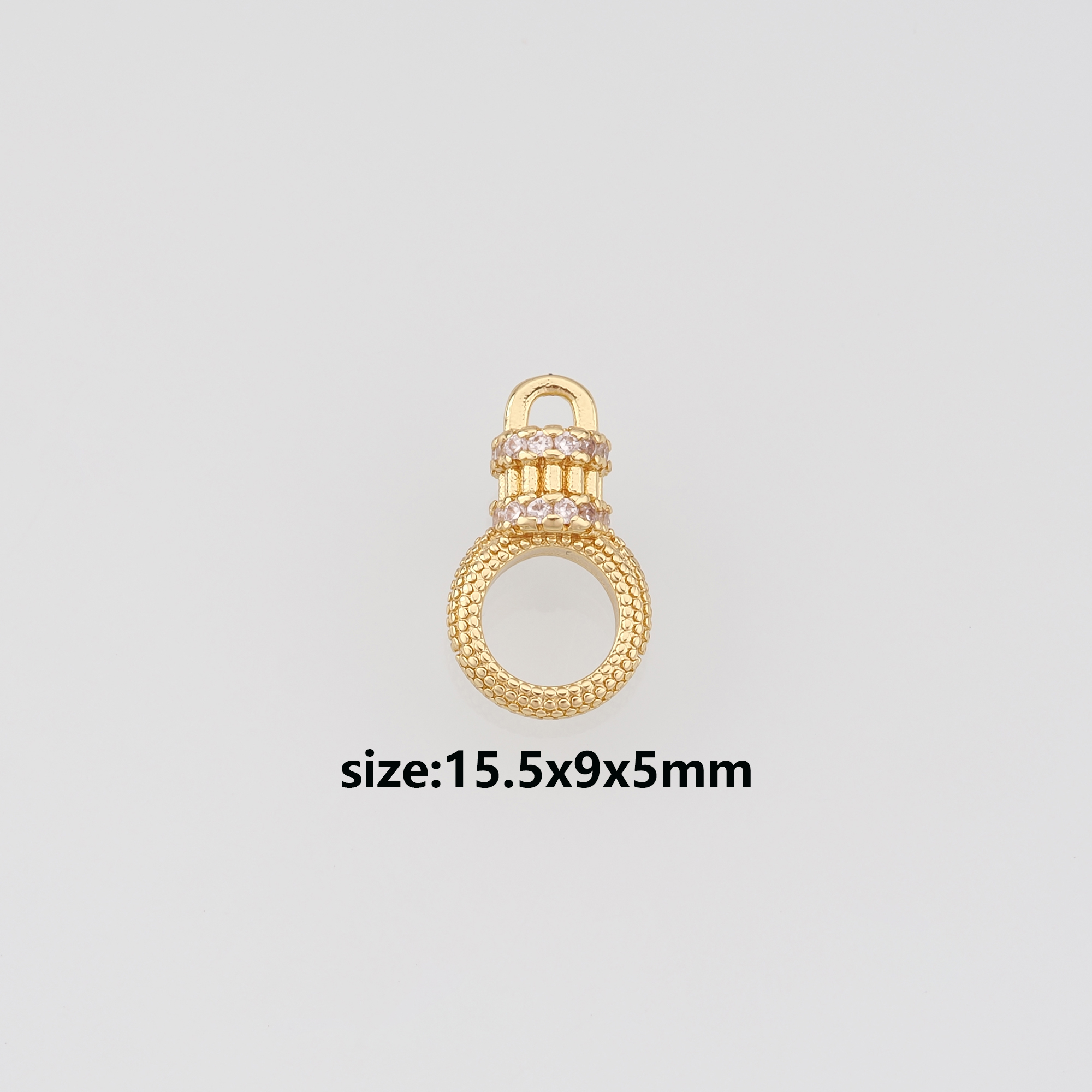 18K Gold Filled Round Pendant,CZ Micro Pave Round Charm Earrings Necklace for DIY Jewelry Making Supply