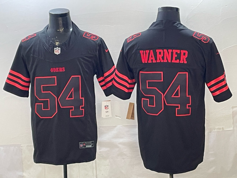 Men's San Francisco 49ers Fred Warner #54 Black Alternate Game Player Jersey