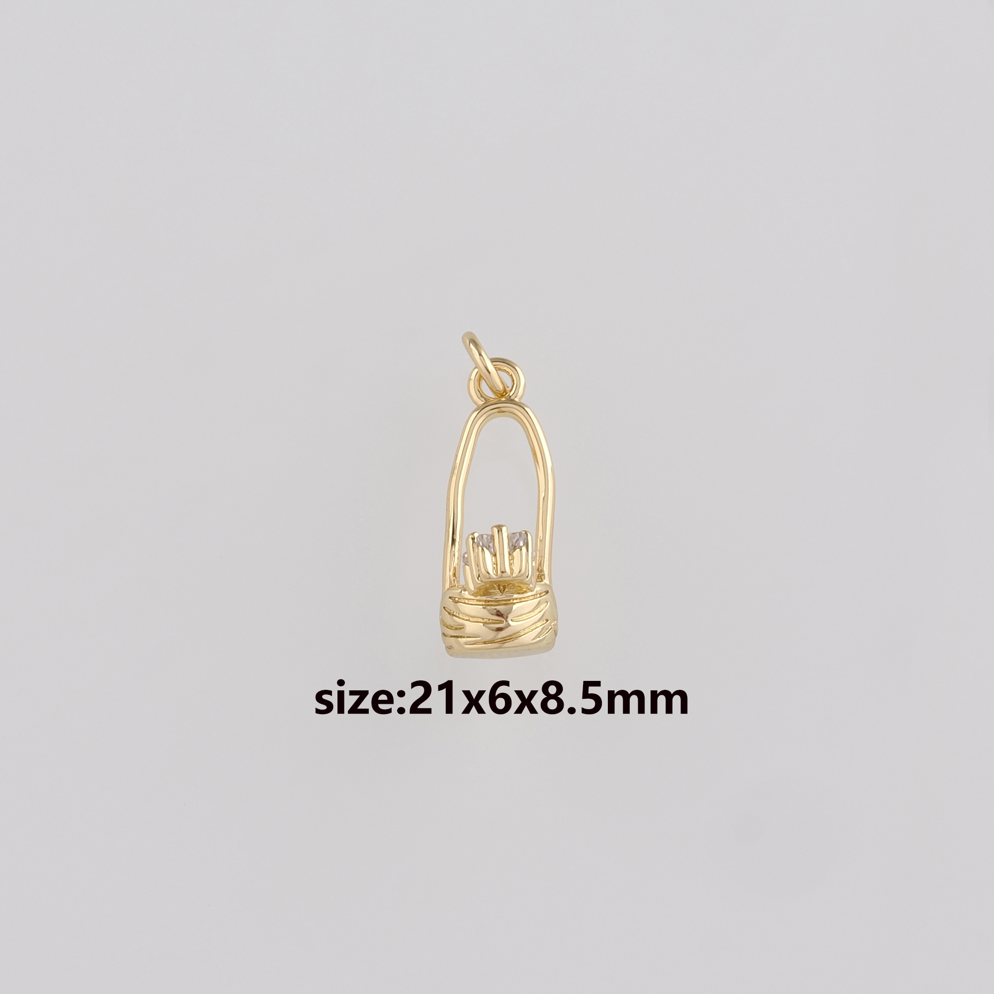 18K Gold Filled Bag Pendant,Dainty Vegetable Basket Charm Earrings Necklace for DIY Jewelry Making Supply