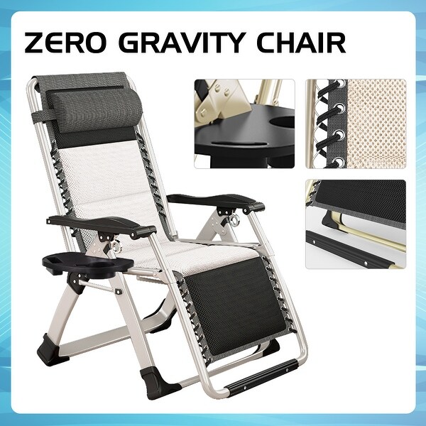 DoCred Zero Gravity Chair,Folding Lawn Chaise Recliner Lounge Chair