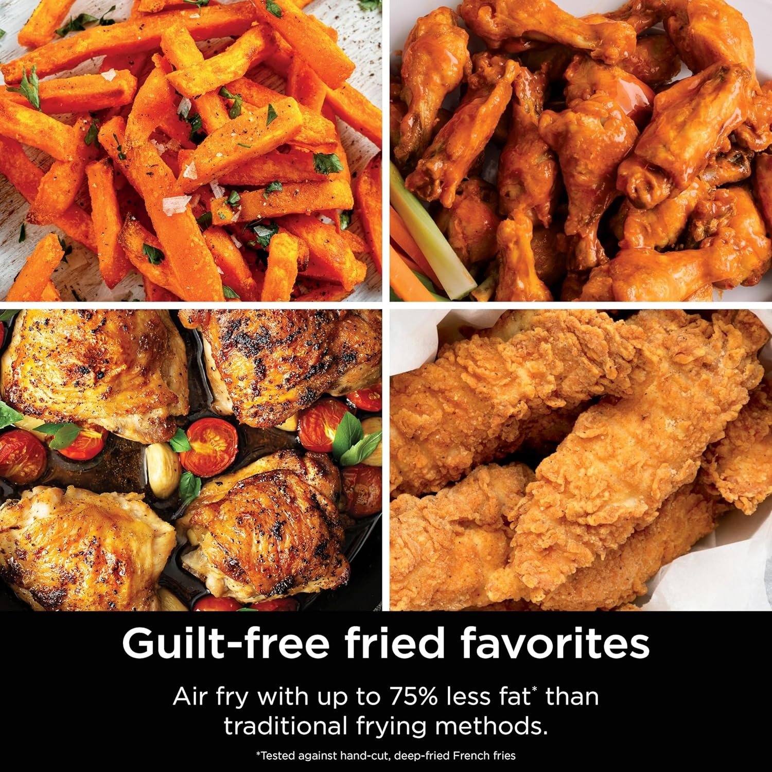 10QT DoubleStack 2-Basket Air Fryer, 4-Food Cooking, Smart Finish, Space-Saving Design, Grey