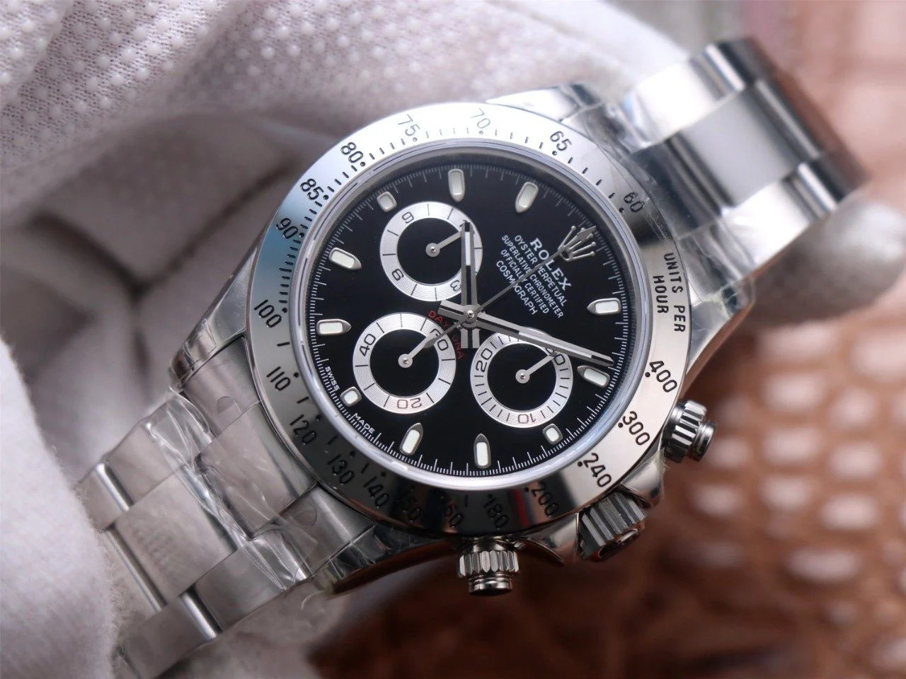 DAYTONA 40MM STEEL CASE BLACK DIAL