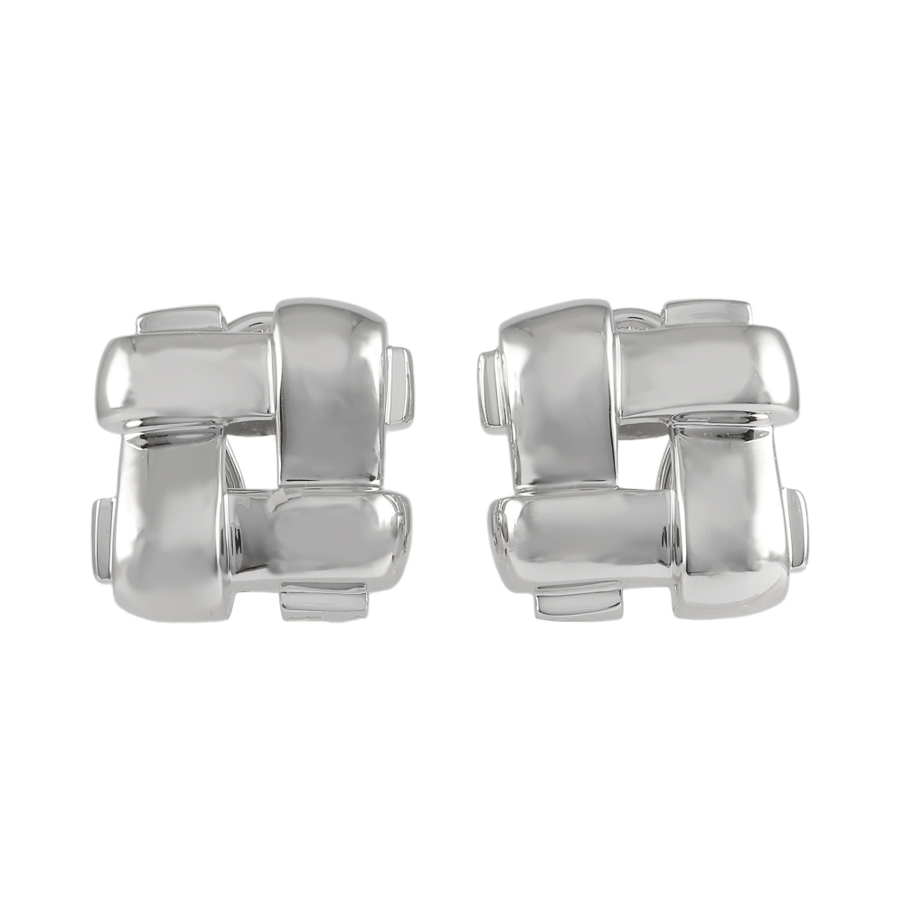 Tiffany & Co. Tiffany Woven Mesh K18WG White Gold Earrings