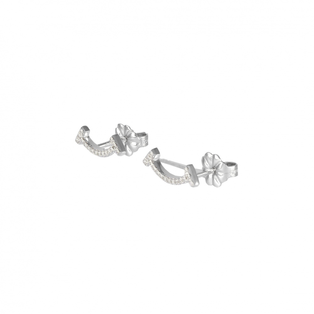 Tiffany & Co. Tiffany T Smile Earrings 18K White Gold Diamond 60150739