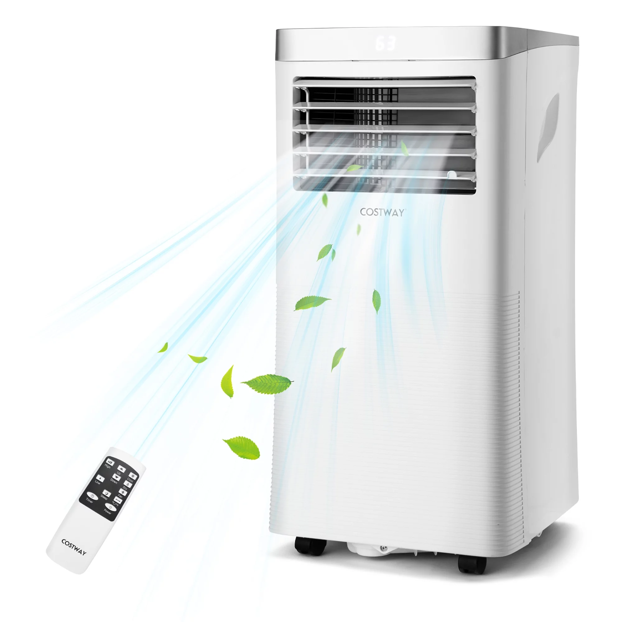 Costway 6450 BTU (10000BTU ASHRAE) Portable Air Conditioner 3-in-1 Air Cooler with Remote Control
