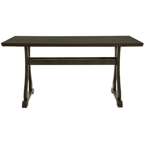 Trestle Dining Table Set with Upholstered Dining Chairs and Dining Bench
