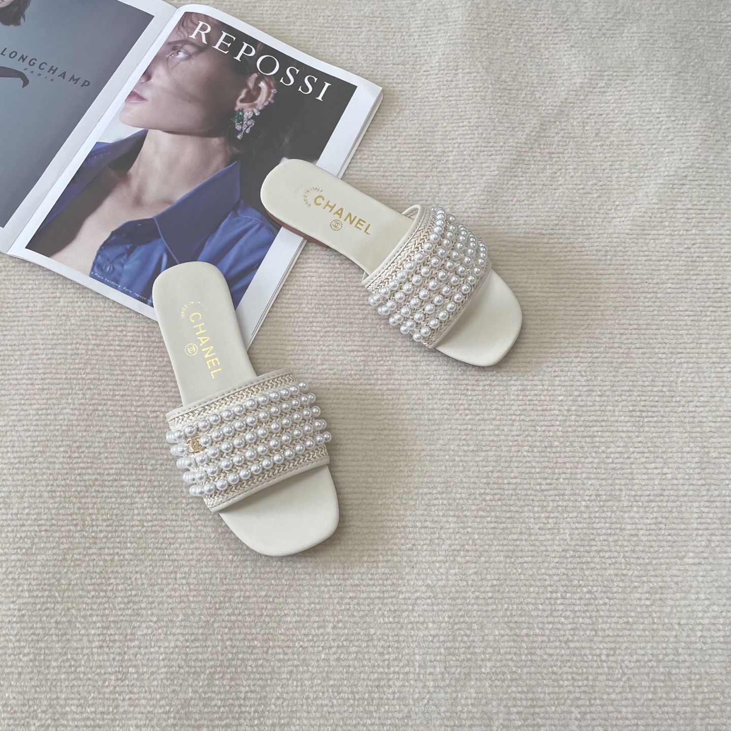 CHANEL new early summer pearl slippers - cnluxepick
