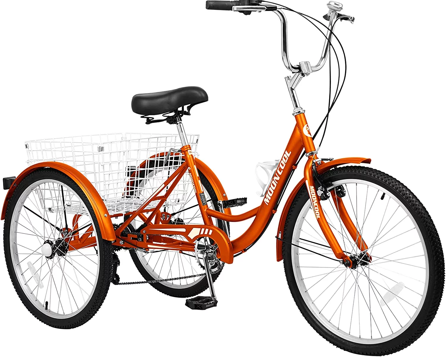 MOONCOOL Adult Tricycle 7 Speed, Three Wheel Bikes for Seniors, Adults, Teenagers, 20/24/26-Inch Wheels, Cargo Basket, Multiple Colors