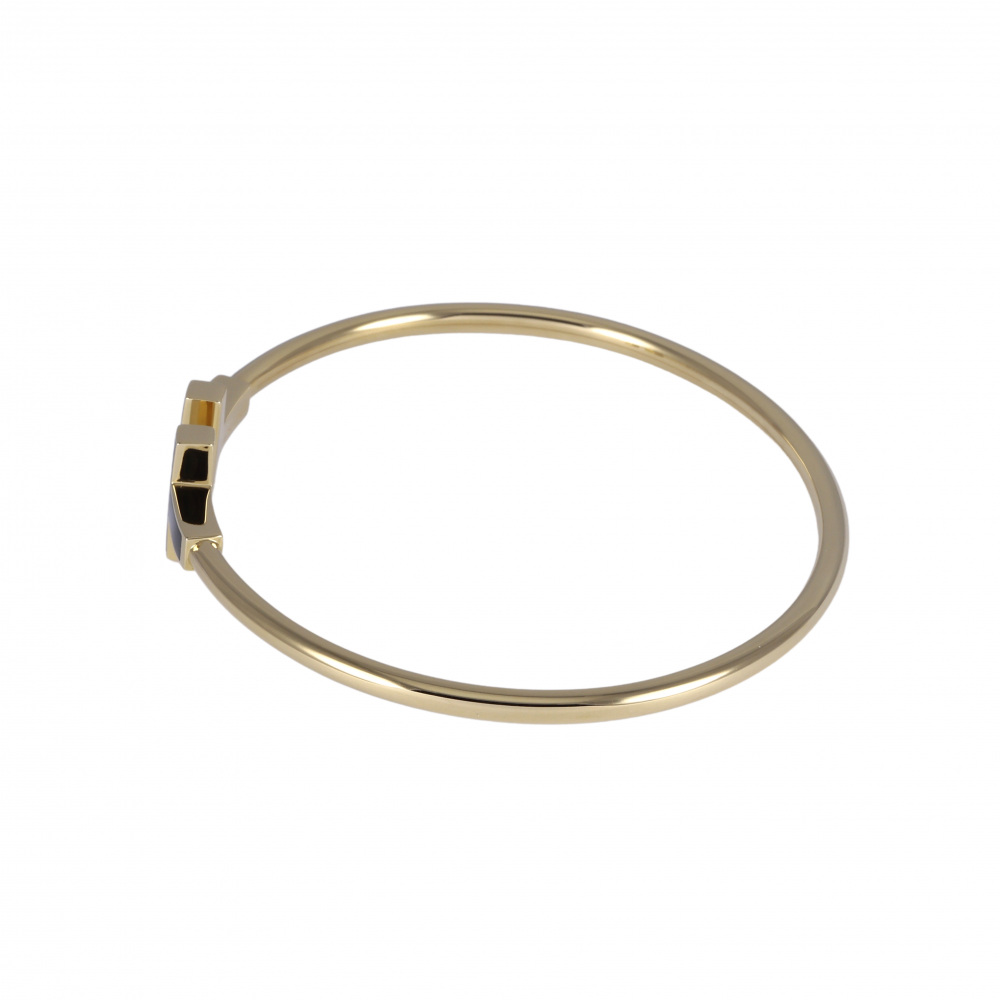 Tiffany & Co. Tiffany T Wire Bracelet 18K Yellow Gold Onyx 64028758