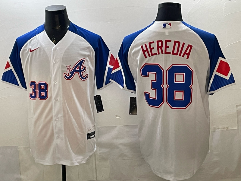 Men's Atlanta Braves Guillermo Heredia #38 White City Connect Limited Player Jersey