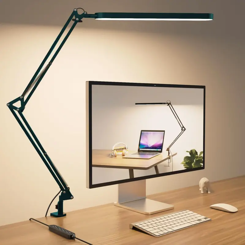 Premium LED Desk Lamp – Articulating Arm, 5 Light Colors & 11 Dimming Levels for Productivity