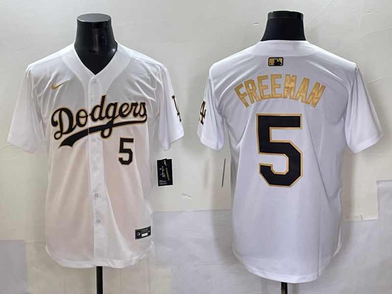 Men's Los Angeles Dodgers Freddie Freeman #5 White Game Player Jersey