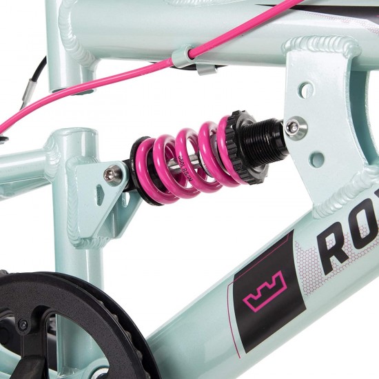 Kids Aluminum Mountain Bike, Girls, Dual Suspension, 6-Speed 20inch, RTX, Ice Blue