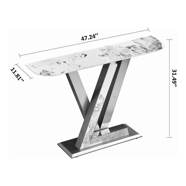 Console Table,Exquisite Shape Design w/ Adjustable Foot Pads
