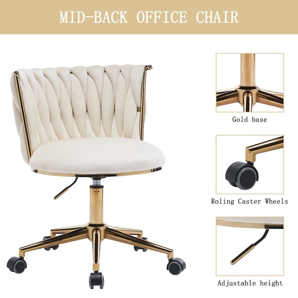 Office Desk Chair,Upholstered Home Office Desk Chairs with Adjustable Swivel Wheels