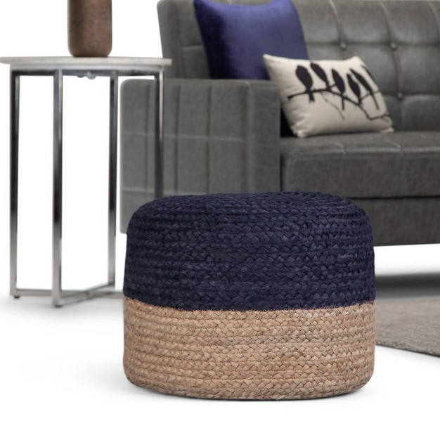 Maron Contemporary Round Pouf Pink natural Wyndenhall