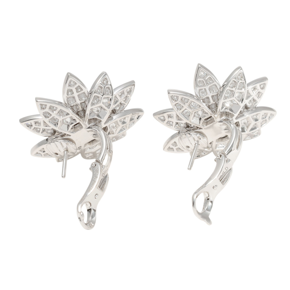 Van Cleef & Arpels Lotus Earrings 18K White Gold VCARO96C00