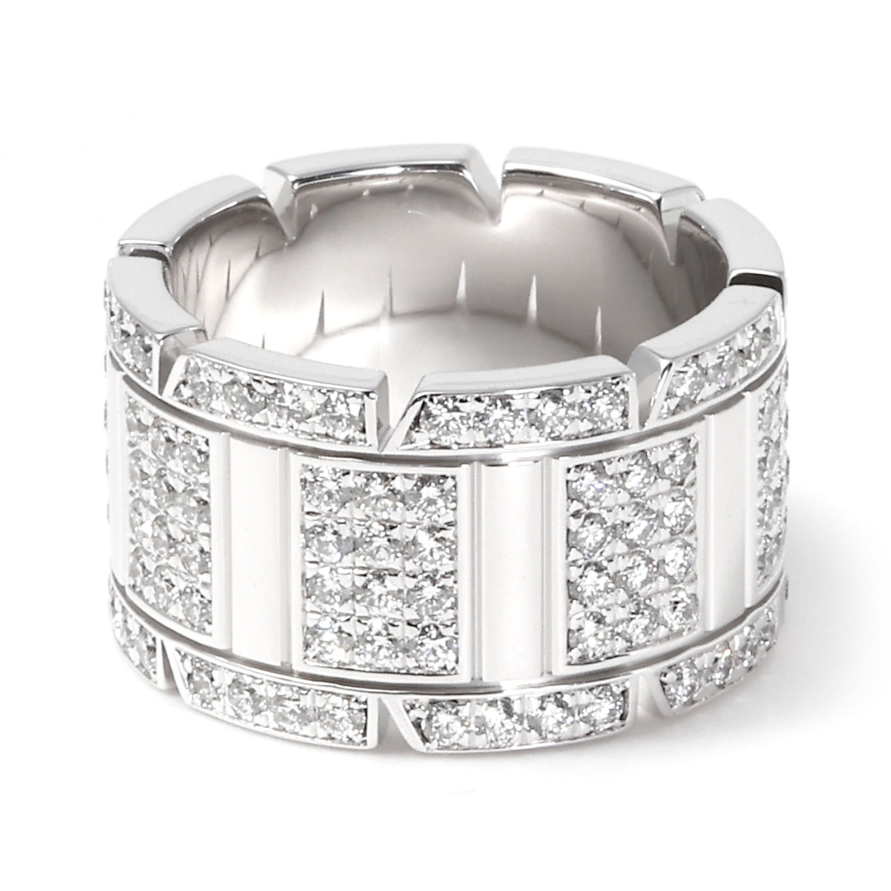 Cartier Tank Française Lm Ring 18K White Gold Diamond