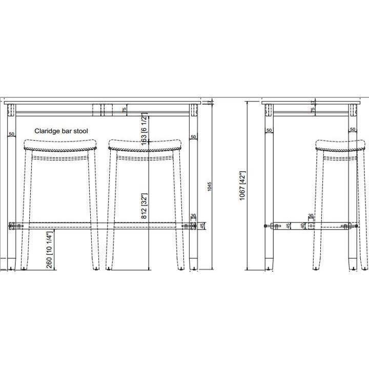 Linon Claridge Pub Bar Table, Brown