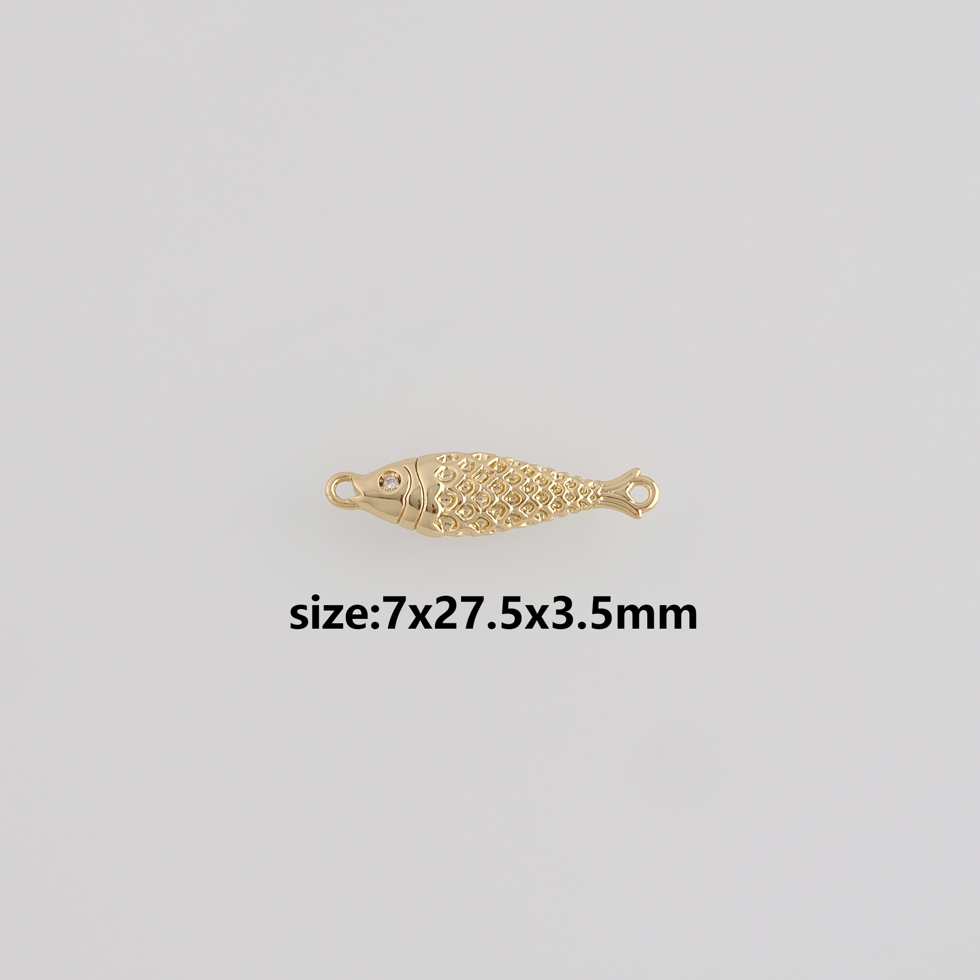 18K Gold Filled Fish Connector,Fish Charm Necklace Bracelet for DIY Jewelry Making Supply