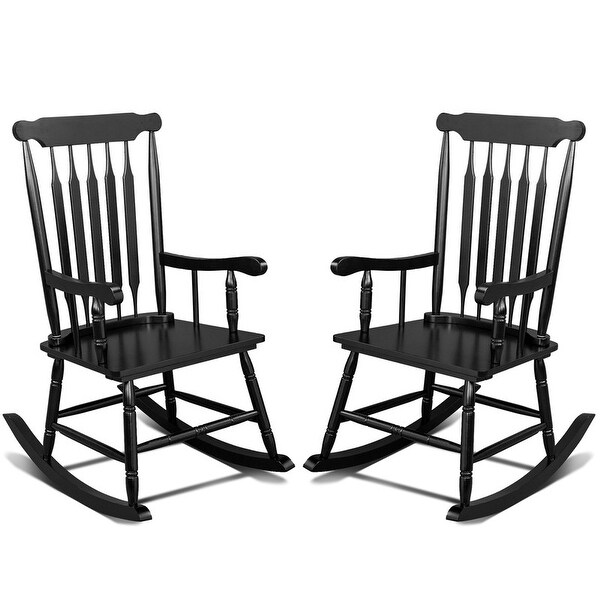Single Solid Wood Patio Rocking Chair