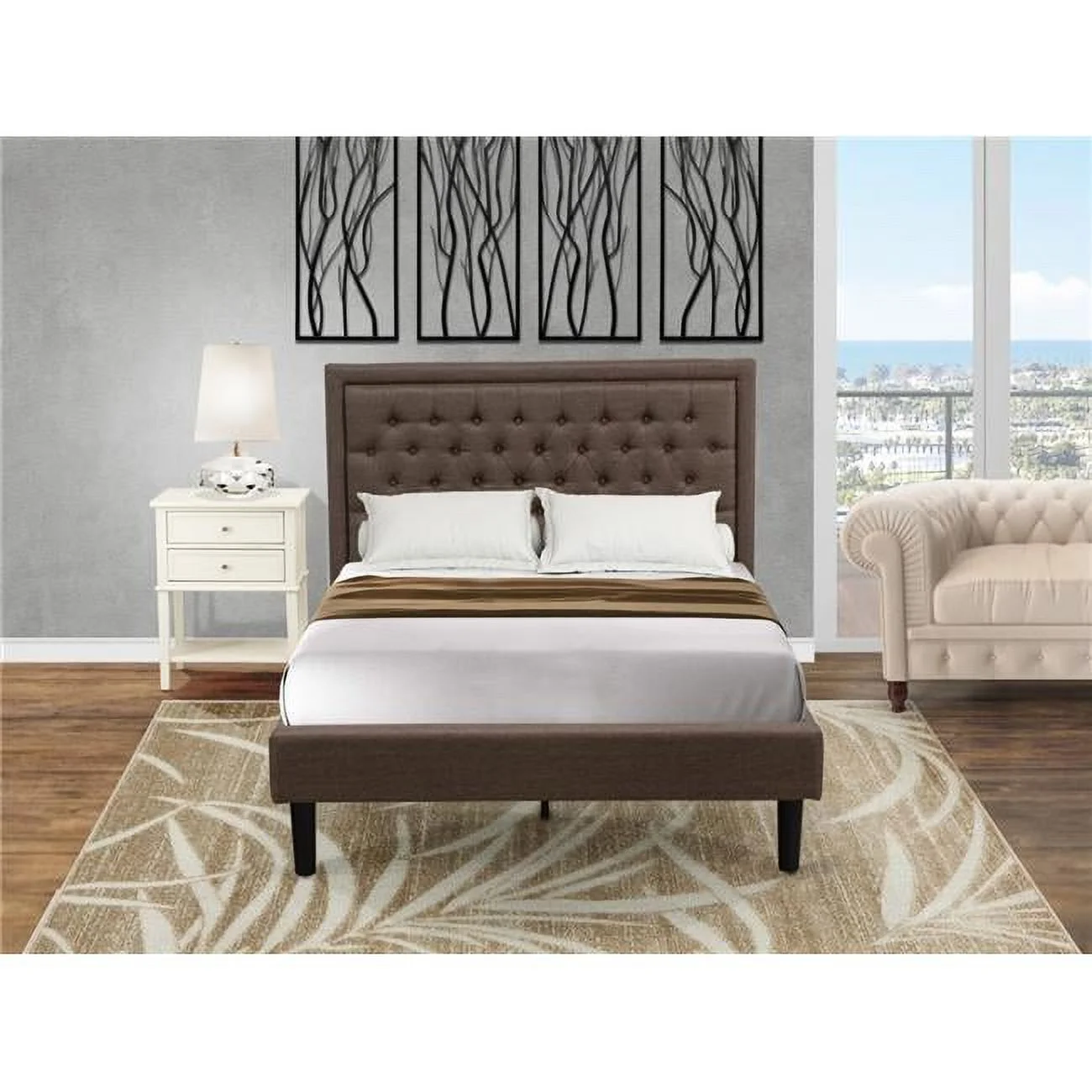 East West Furniture  2 Piece Kendall Full Size Bedroom Set - Black