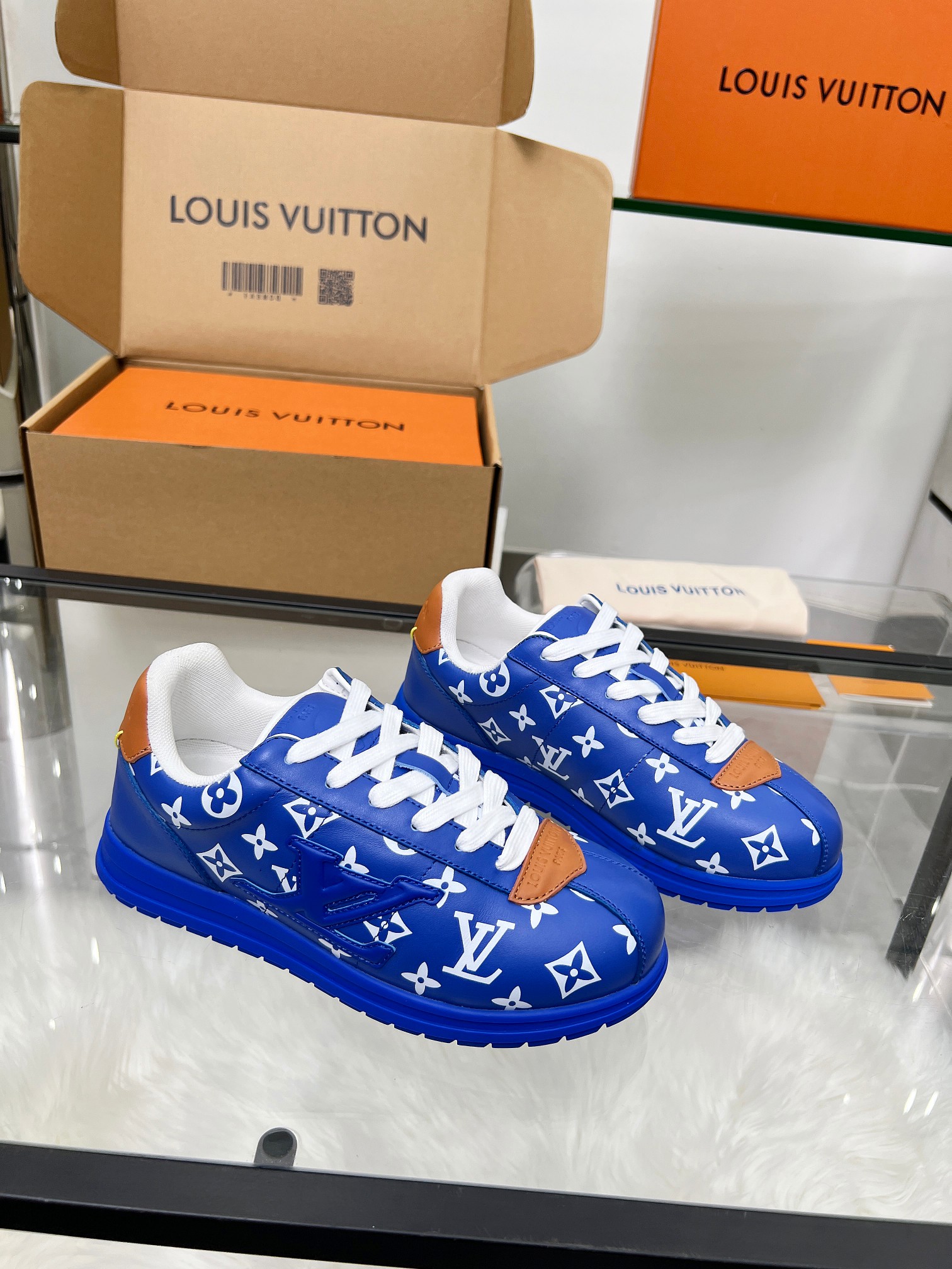 Louis Vuitton LV Trainer Sneaker Blue Monogram – Leather – Women’s Shoes
