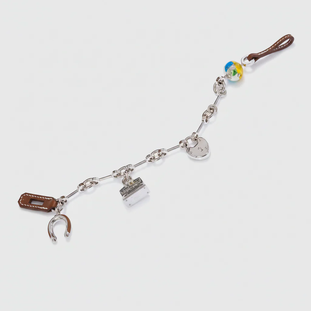 Hermès Bijou de Birkin Charm Gold Leather Palladium Hardware