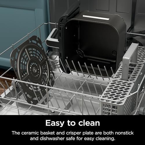 Air Fryer | 6.5 QT Pro XL Capacity fits 9lbs of Wings | 6-in-1 Max Crisp, Air Fry, Roast, Bake, Reheat & Dehydrate | Nonstick Basket, Crisper Plate & Recipe Guide | Grey