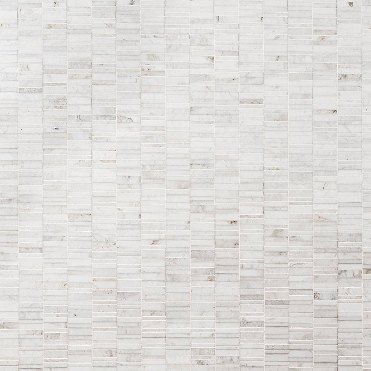 Ivy Hill Tile Alaska White Waterfall Polished Marble Mosaic