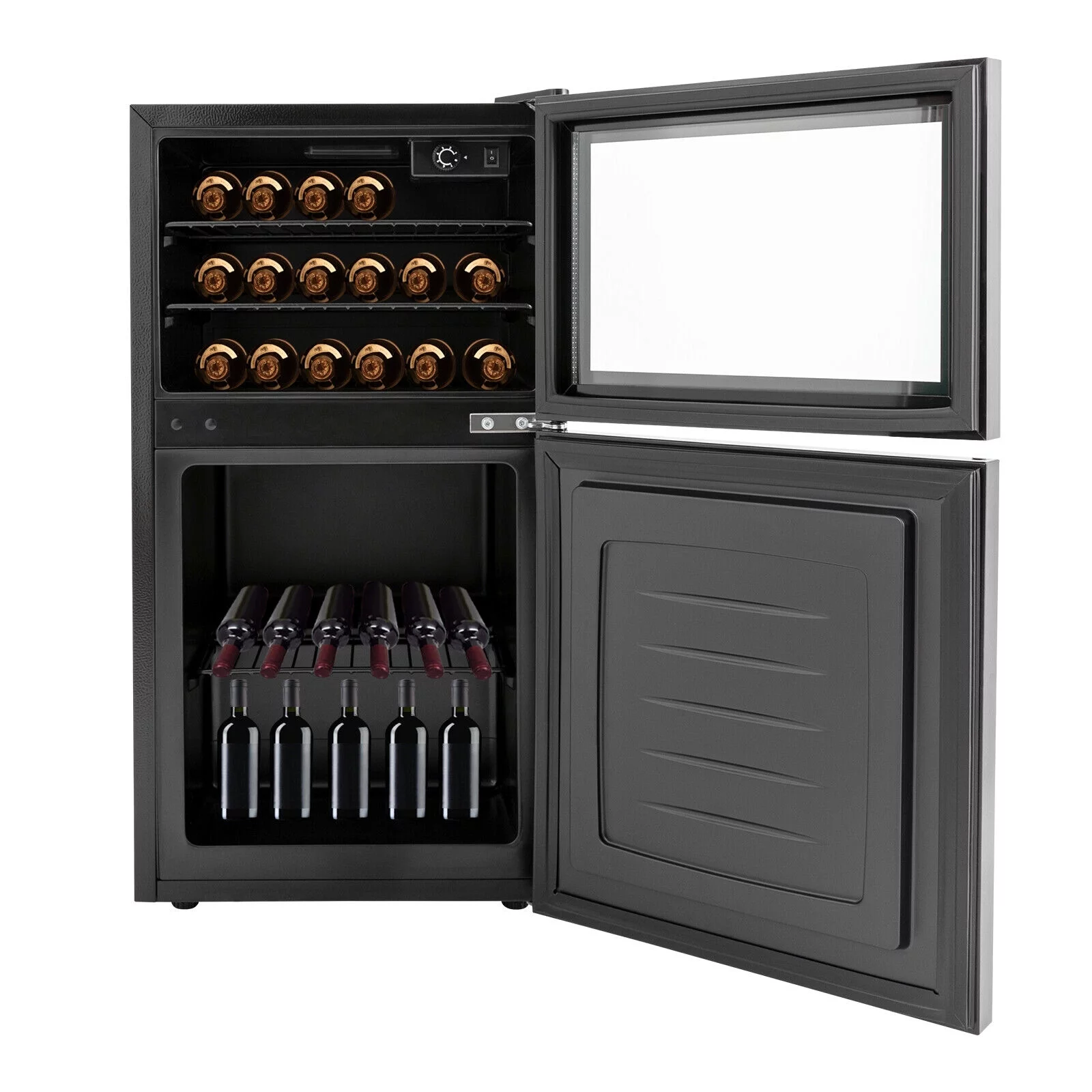 R600a 34“ Dual Zone Wine Cooler Refrigerator Built-in/Under-Counter Fridge Frost-Free 39.2-60.8℉,-0.4~ -7.6℉