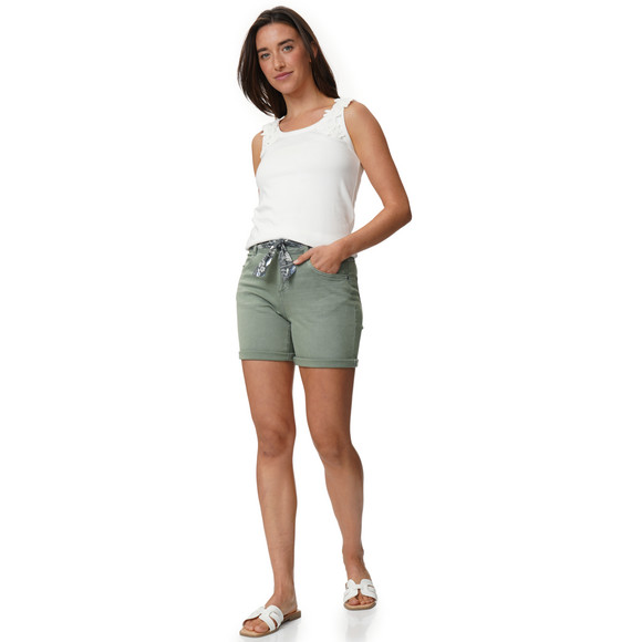 Gina Damen Jeans-Shorts mit Bindegürtel