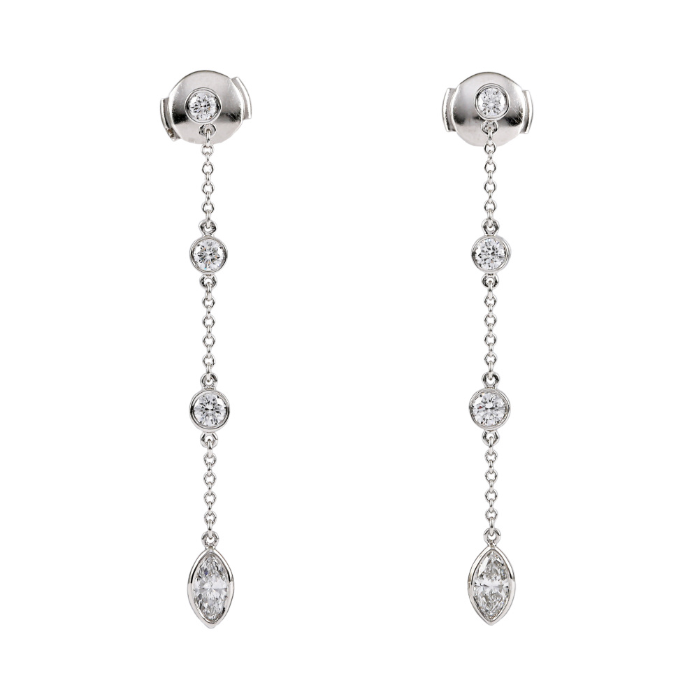 Tiffany & Co. Tiffany Swing Drop PT950 Earrings Platinum Diamond