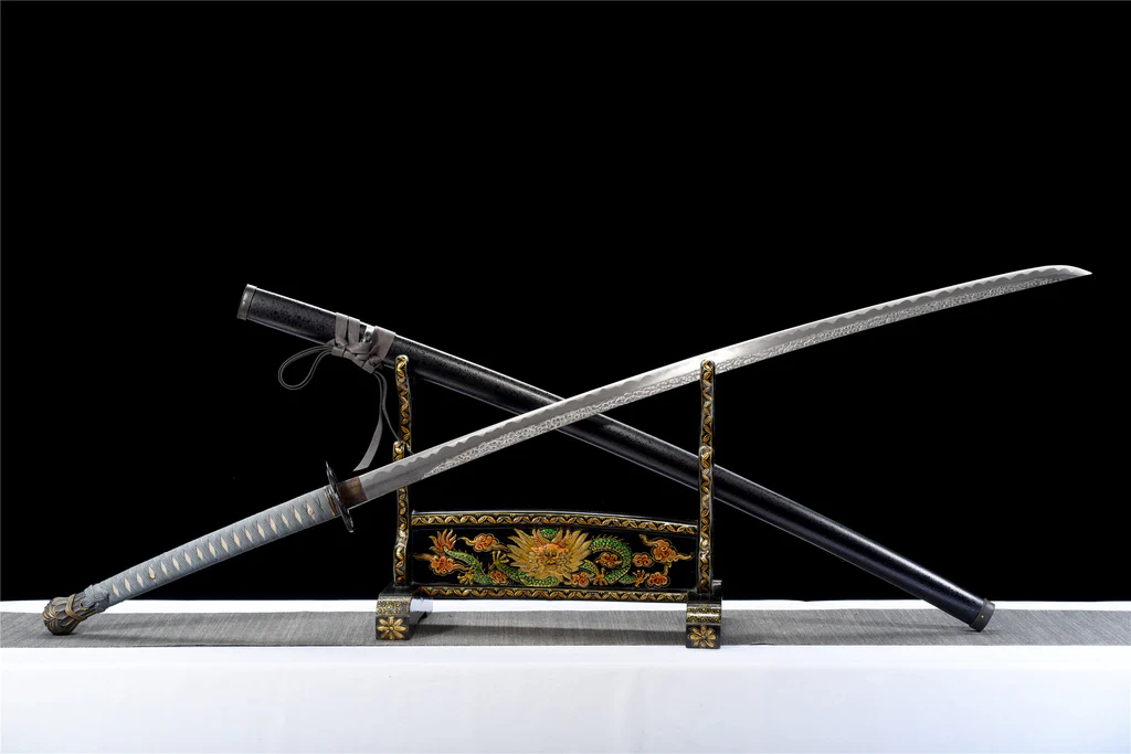 Elden Ring Moonveil Katana Sword,Real Handmade Japanese Samurai Sword,Damascus Steel,Full Tang