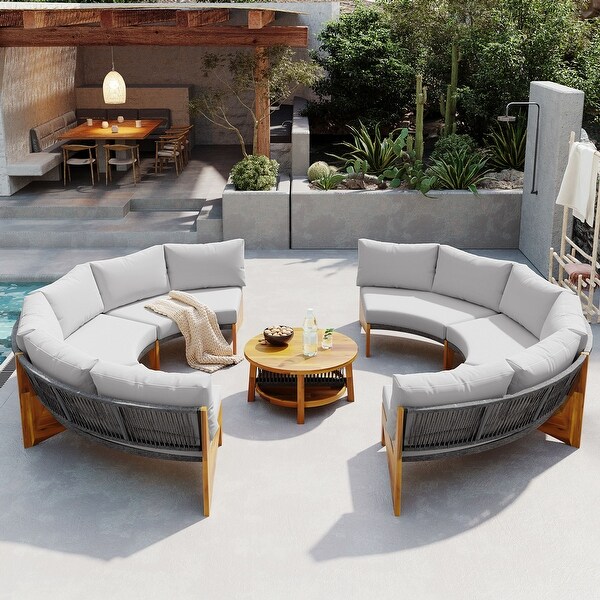 Curved Shape Sofa Set PE Wicker Furniture Conversation Sets