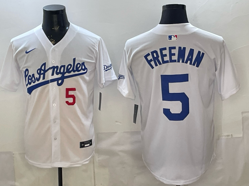 Men's Los Angeles Dodgers Freddie Freeman #5 White Alternate Replica Jersey